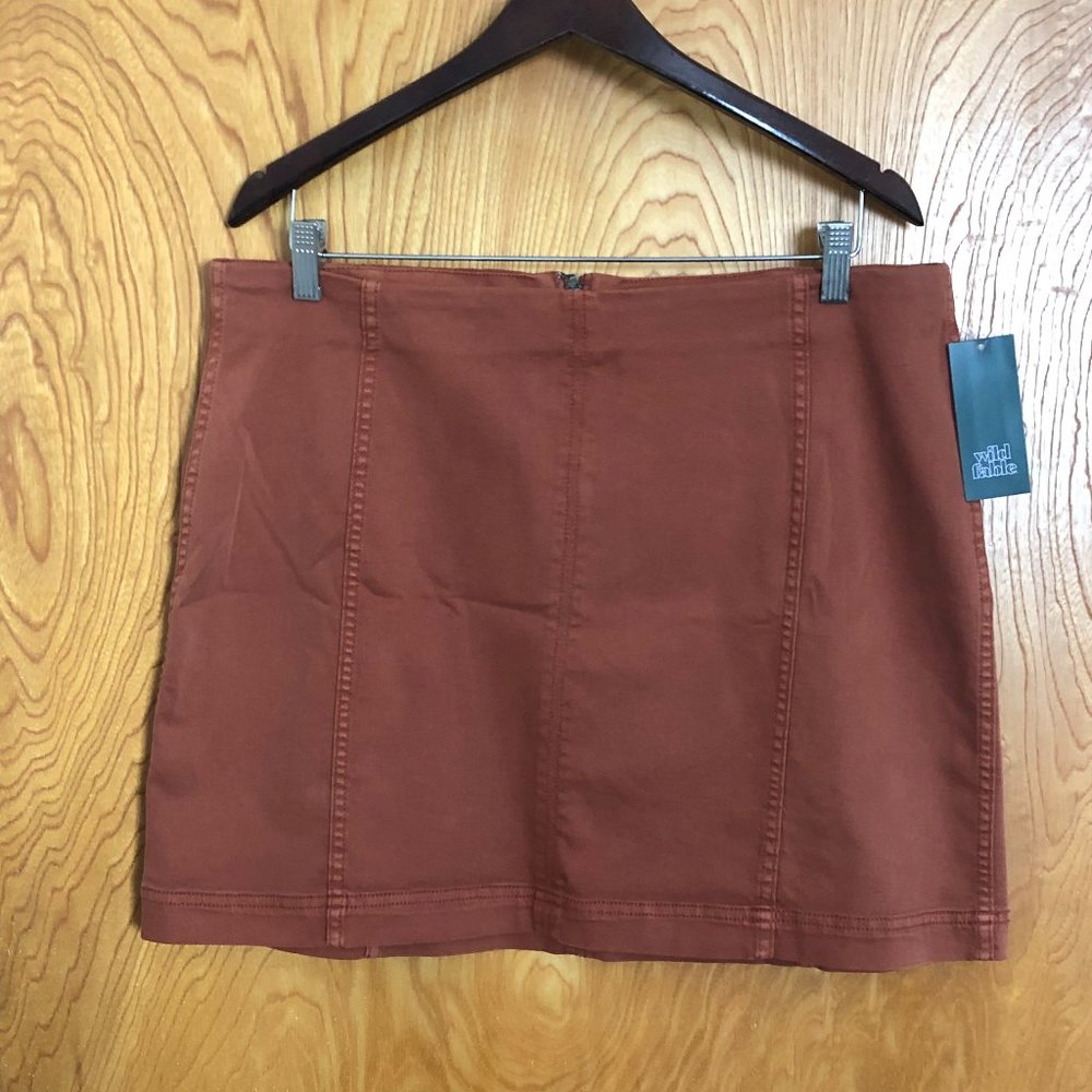 NWT: Wild Fable Rust Orange Mini Skirt, Size 16